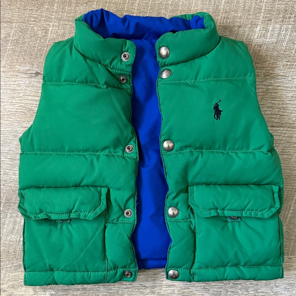 Polo Ralph Lauren Kids Green Reversible Vest Size 18 Months
